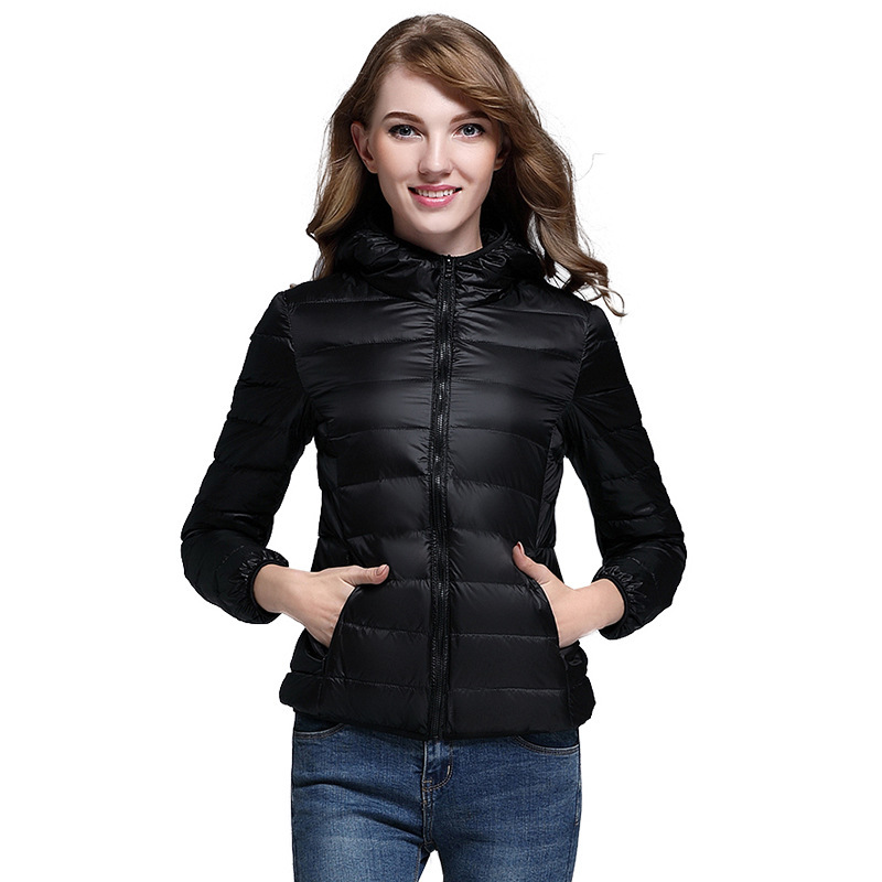 2023 autumn and winter new lightweight down jacket women's short hooded slim plus size coat Japanese jacket one-piece delivery