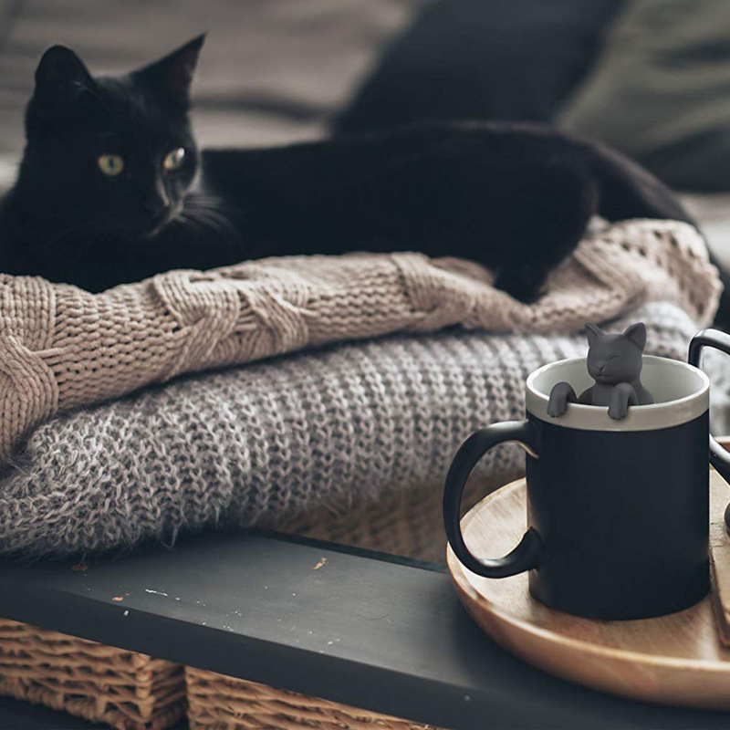 Трансграничные поставки purrtea силиконовые котенок чайник кошка Чай Ситечко цветная коробка упаковка Завод прямых продаж