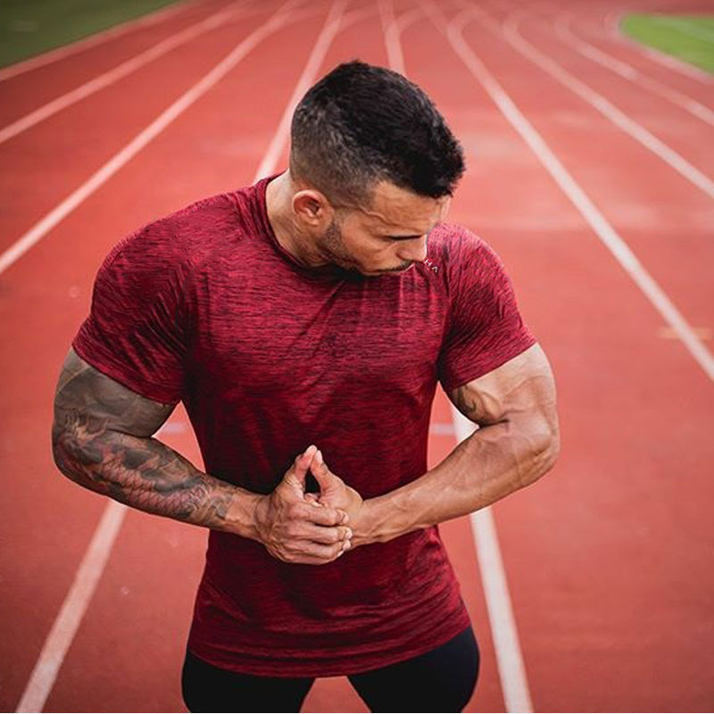 [Foreign Trade Wholesale Africa Cross-border] Fitness Men's Summer Sports Leisure Quick-drying Short-sleeved T-shirt Running Exercise