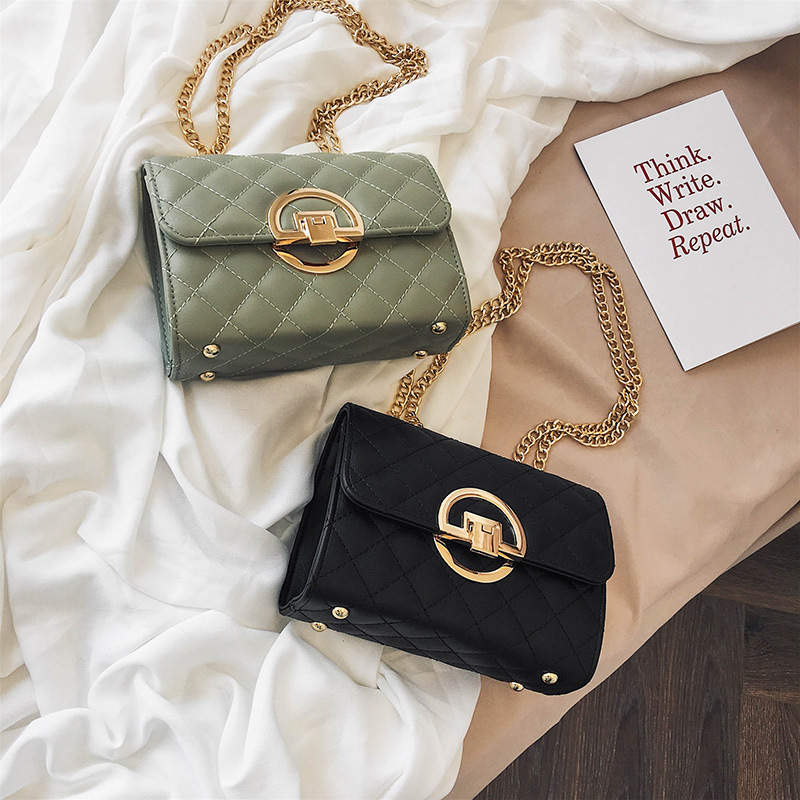 Bag Women's Bag New 2019 Fashionable Crossbody Bag Trendy Instagram Style Texture Chain Internet Celebrity Small Bag