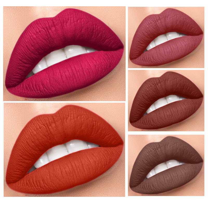 Cross-border New NAGETA 24 Color Non-stick Cup Matte Lip Gloss Lasting Velvet Mist Liquid Lipstick Lip Glaze