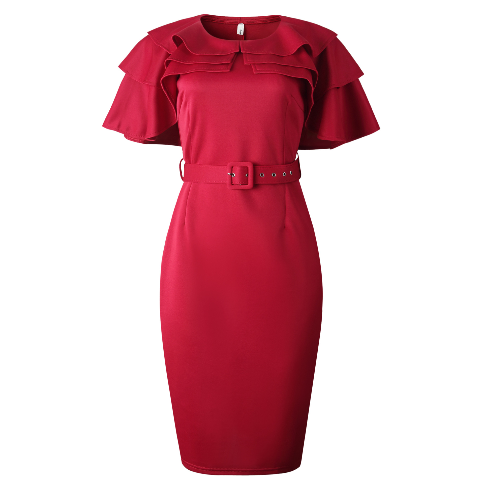 D012 spot European and American women's clothing Amazon wish summer new fashion layer collar African large size dress