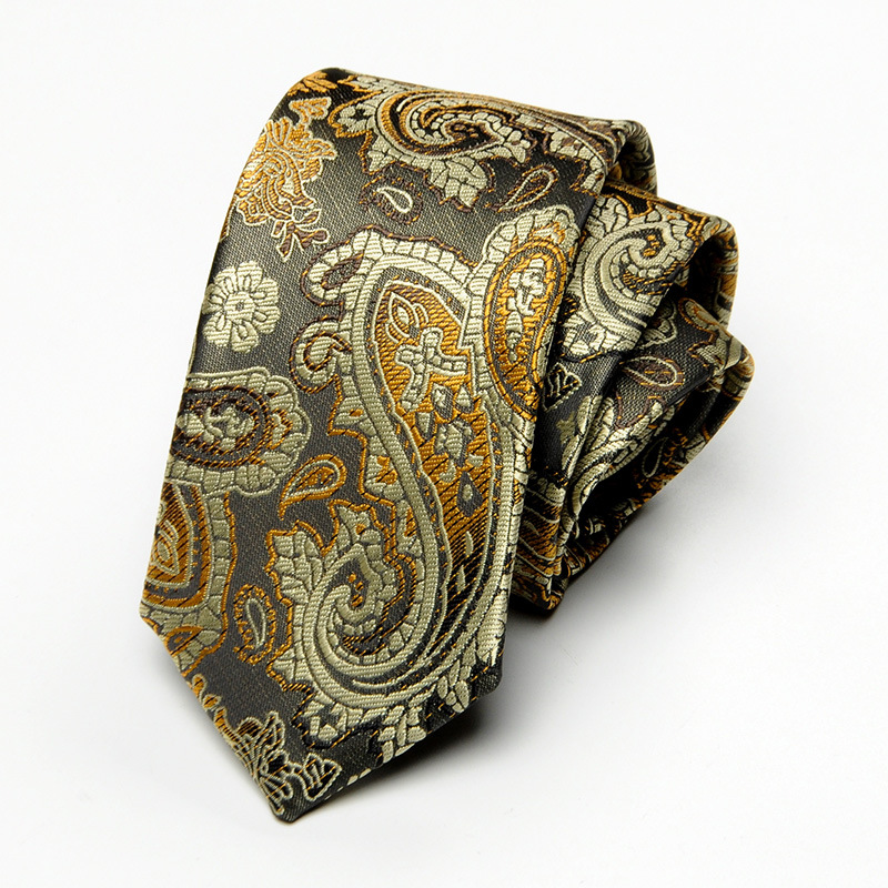 Korean tie men's formal business casual wedding narrow tie 6cm paisley cashew pattern factory wholesale