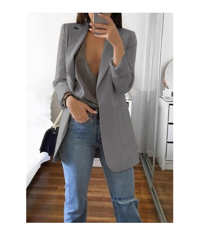 AliExpress wish Amazon 2022 European and American explosions fashion lapel slim cardigan temperament suit jacket women