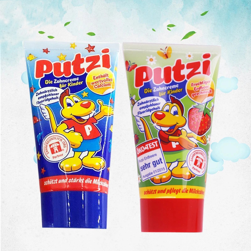 Germany imported children's toothpaste 3-6 years old anti-tooth decay baby fluoride toothpaste press type 50ml