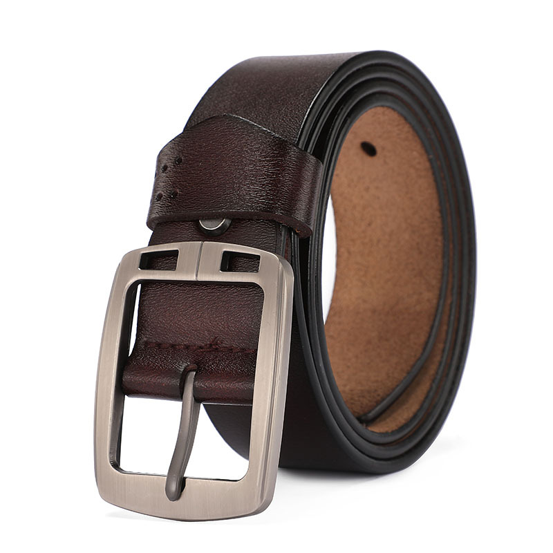 Hot cross-border supply men's leather belt pure cowhide belt tide Denim fashion casual factory direct wholesale