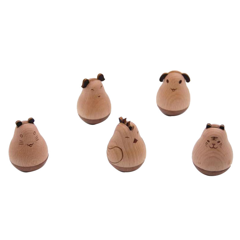 メーカー直売所の木質工芸品、不倒翁置物の多くの新年置物創意アニメ動物|undefined