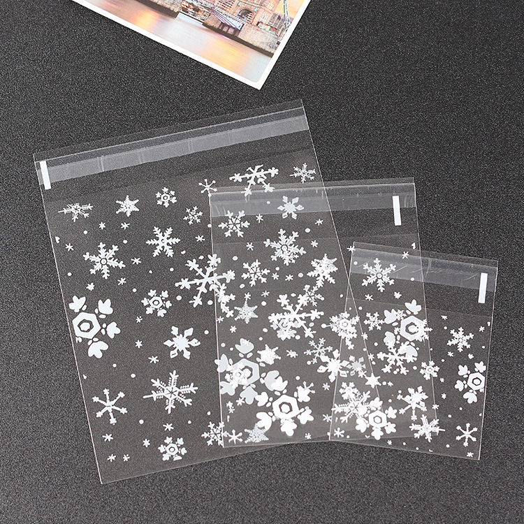 Factory direct baking packaging transparent snowflake self-sealing bag moon cake snowflake crisp cosmetic packaging bag 100/piece