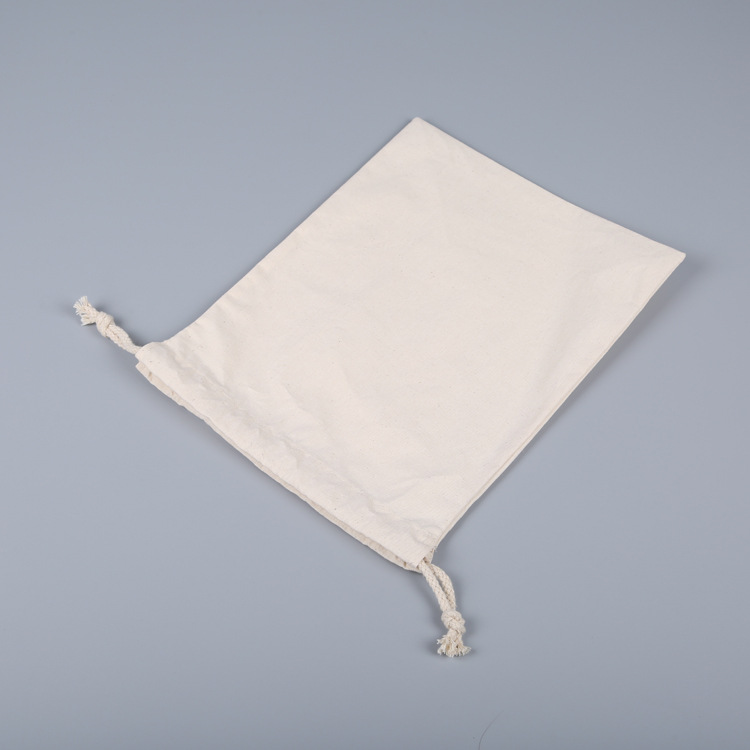 Canvas Bundle Pocket Blank Double Drawstring Bag in stock Shoulder Drawstring Bag Cotton Small Bundle Printable LOGO Drawstring Bag