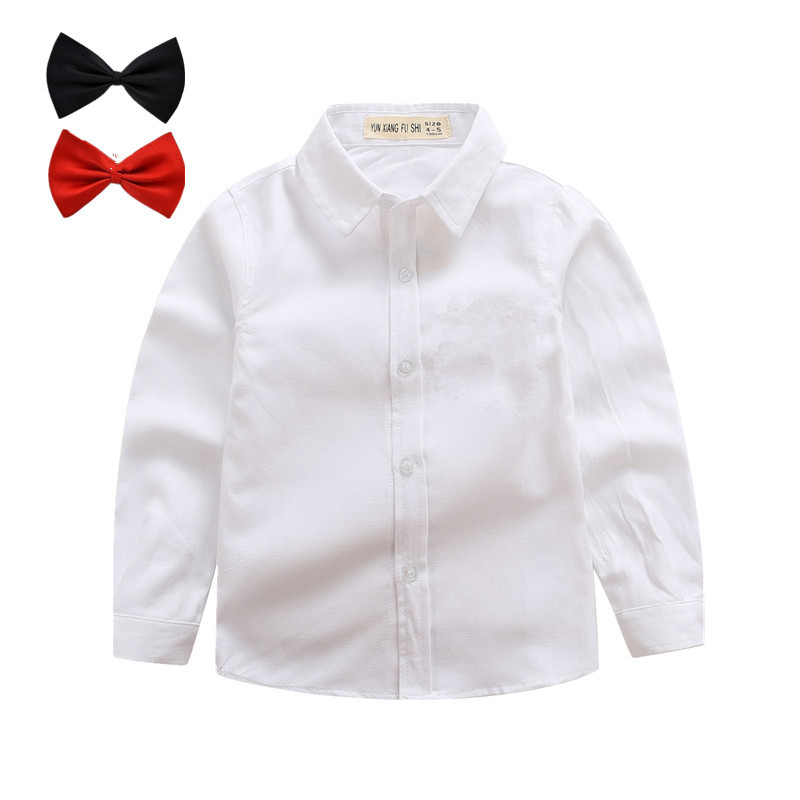 Boys' white shirt wholesale student performance clothes School uniform children's long-sleeved shirt factory direct children's pure white shirt