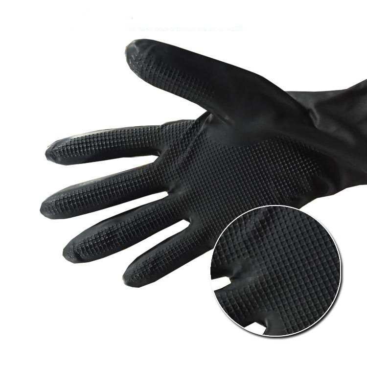 Factory Direct supply hairdressing gloves thickened professional hot dyeing latex gloves Guangzhou hair salon non-slip black gloves beauty