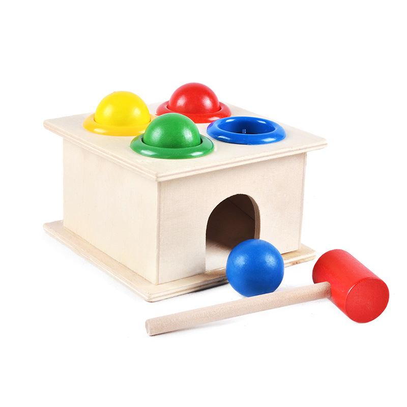 Wholesale knocking table knocking table hammer box piling table teaching aids 1-2-3 years old baby early education children's intelligence toys