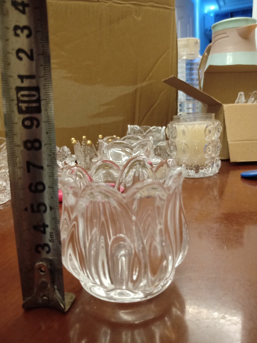 Factory direct creative flower crystal candle holder storage glass wax crystal glass candle Cup