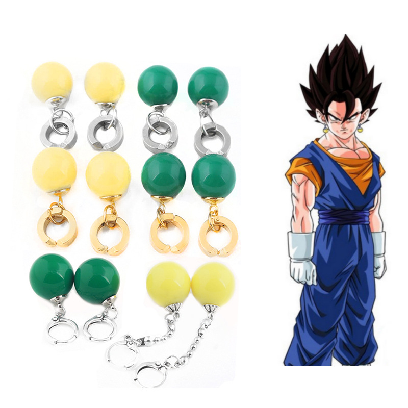 Anime Peripheral Dragon Ball Super Boundary King God Earrings Black Wukong Zamas Fit Time and Space Ear Clip No Ear Holes