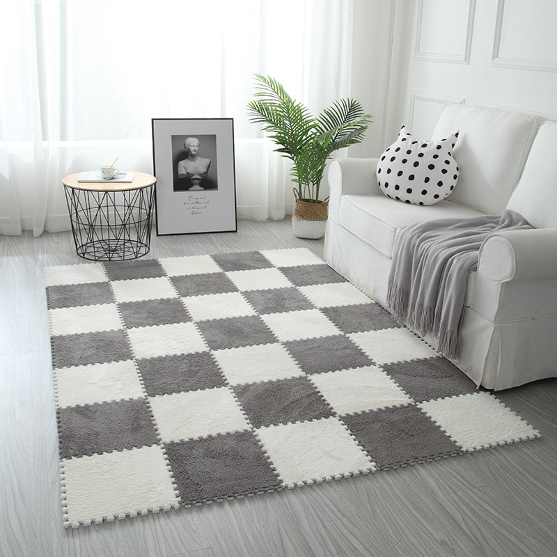 Cross-border exclusive for Nordic ins light luxury stitching carpet mat full of cute bedroom children climbing mat a generation of hair