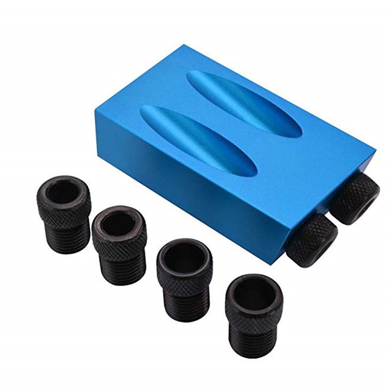 Woodworking inclined hole locator 15 "woodworking drilling locator inclined hole locator positioning drill Blue Gray