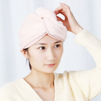 Coral Fleece Absorbent Hair Dried Cap Quick Hair Dried Towel Long Hair Dry Towel Adult Shower Cap
