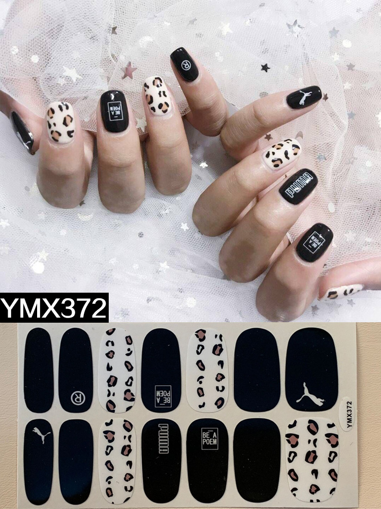 New Leopard nail stickers waterproof long-lasting nail stickers 14 stickers nail jewelry environmental protection stickers YMX369-405
