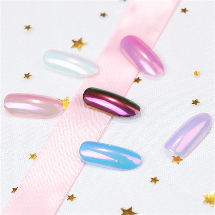 Cross-border Nail Art Jewelry Glitter Powder Rainbow Neon Powder Magic Shell Powder Mermaid Pearl Mirror Mirror Powder
