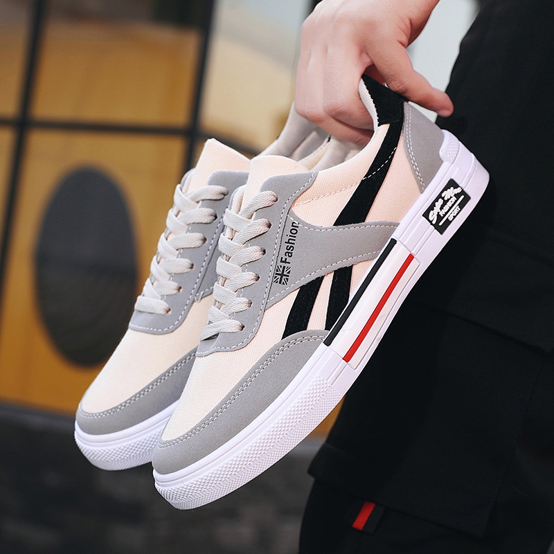 2023 New Korean Style Trendy Canvas Shoes Men's Trendy Shoes Student's All-match Warm Casual Shoes Men's Black and White Sneakers