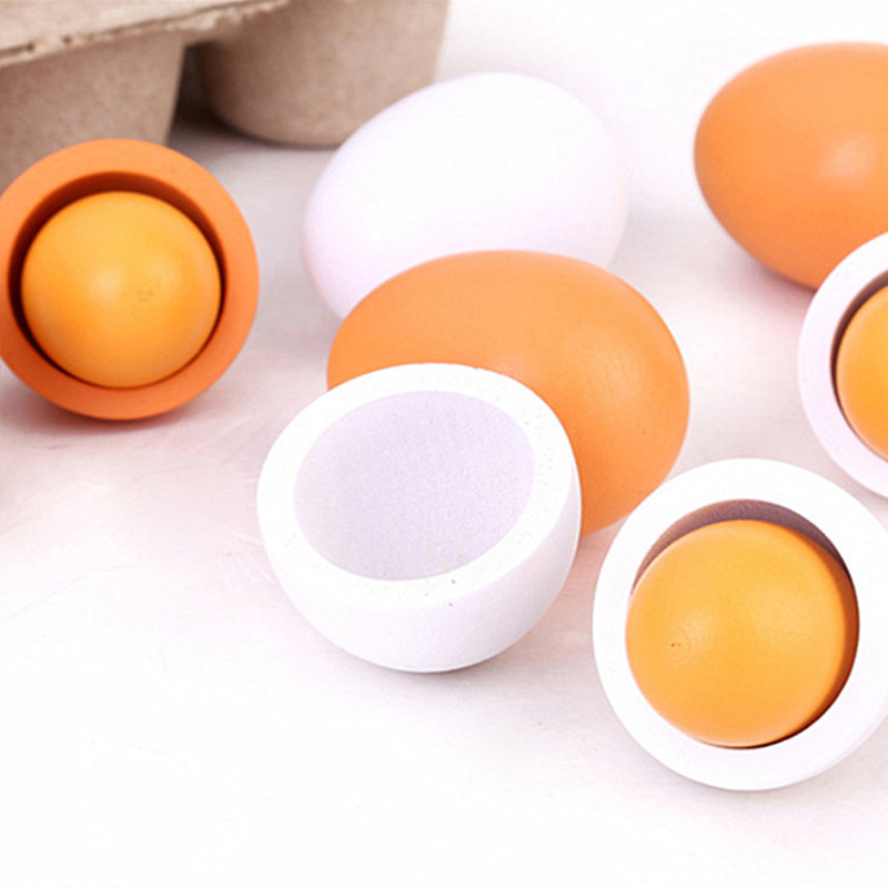 シミュレーション玩具卵鴨卵組6匹の箱入り児童ままごと木製玩具egg卸売りメーカー直販