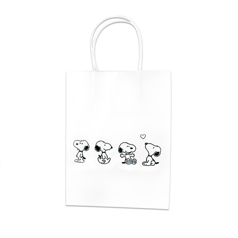 Han Feng Ins Internet Celebrity Puppy White Kraft Paper Tote Bag Cartoon Cute Photo Props Gift Bag Tote Bag