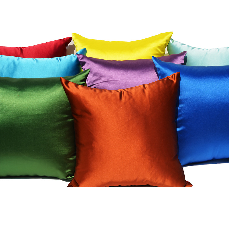 Яркая шелковая атласная однотонная наволочка Amazon Home Wish AliExpress Shopee