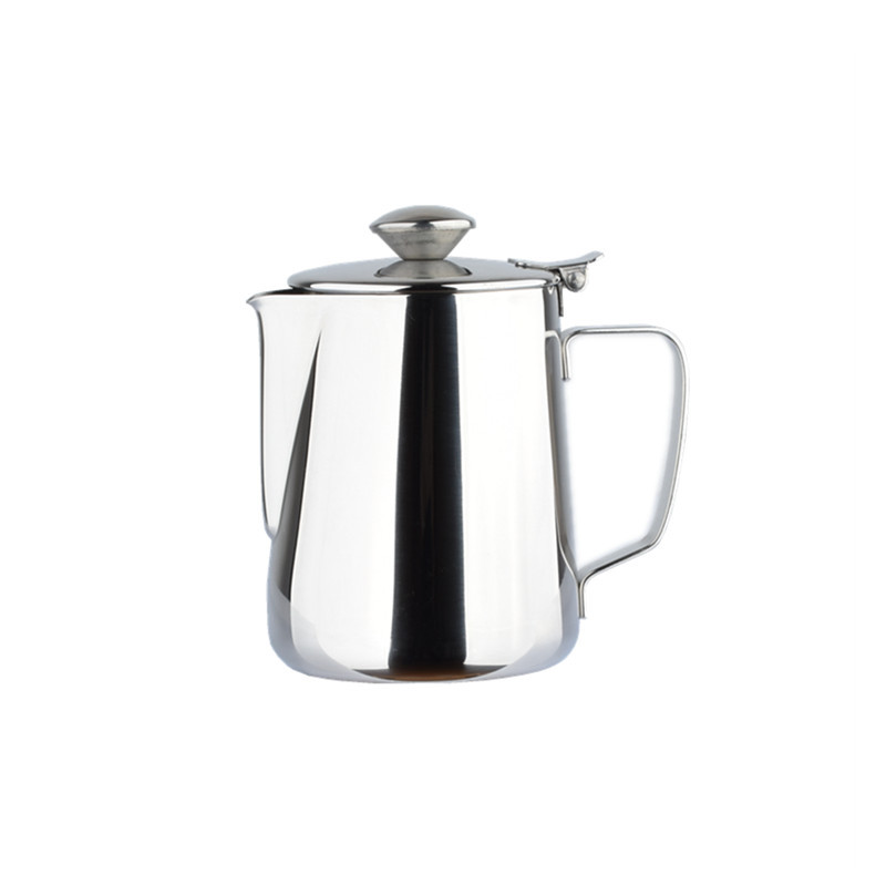 Thickened stainless steel latte cup, latte pot, milk frothing cup, silk stocking tea kettle with lid, cold water kettle, coffee utensils