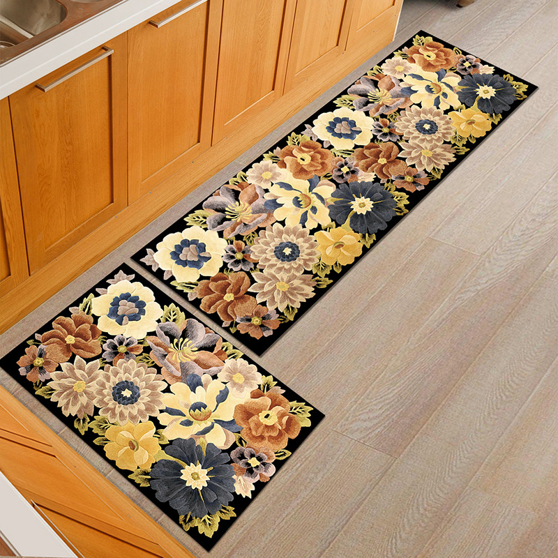 Factory Direct Supply Kitchen Floor Mat Bathroom Door Mat Bedroom Bedside Blanket Carpet Floor Mat Machine Washable Customizable