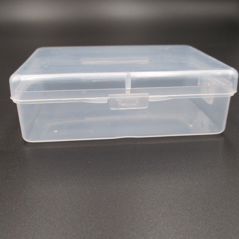 Transparent rectangular plastic lock empty box sample box with components packaging box tool storage box wholesale