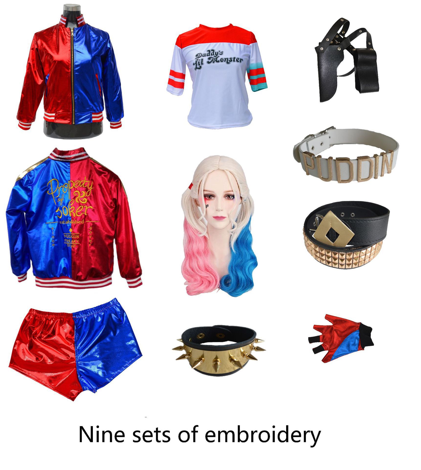 Halloween Suicide Squad Costume Haley Quinn Clown Female Performance Table Adult Children Costume