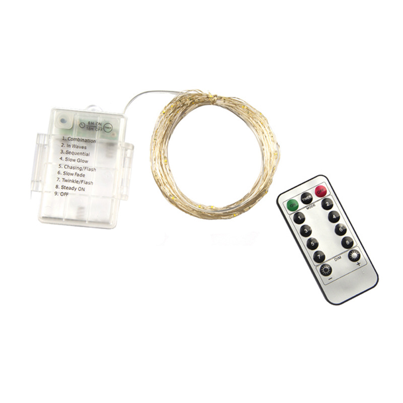 LED copper wire lamp remote control USB copper wire lamp holiday decoration small colored lamp 8 function waterproof battery box copper wire lamp string