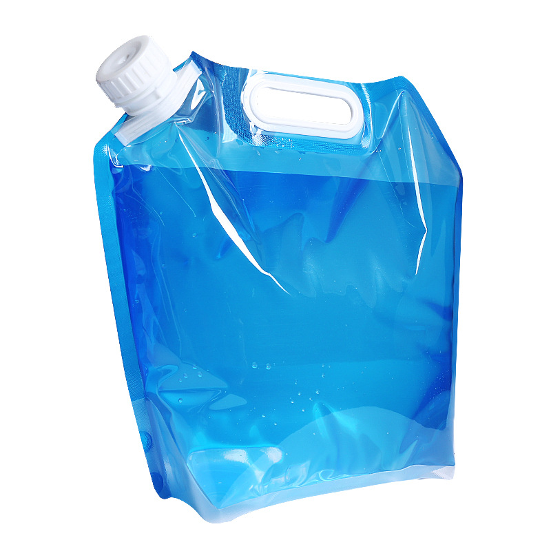 Self-driving camping travel portable water bag PE food grade 5 liters 10 liters folding outdoor emergency water storage bag cross-border