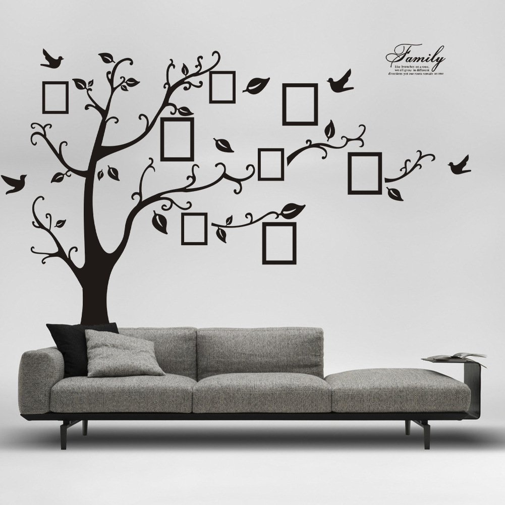 ZY94AB New/180*250 black removable memory tree photo tree foreign trade wall stickers factory wholesale