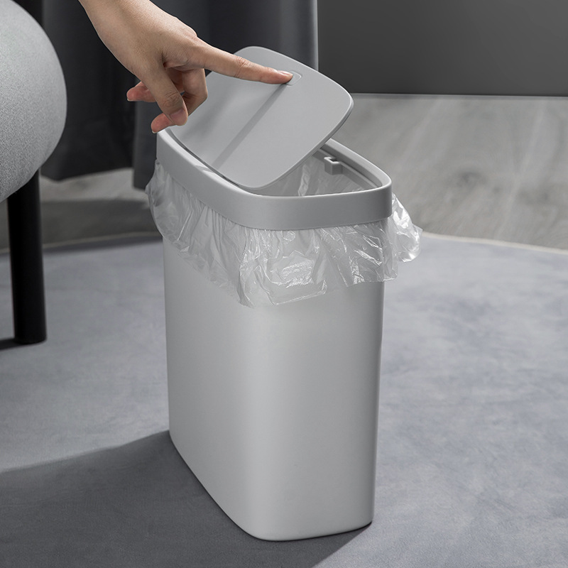 [Wo Dou] Creative Narrow Gap Trash Bin Household Bathroom Bedroom Modern Simple Trash Bin Wholesale