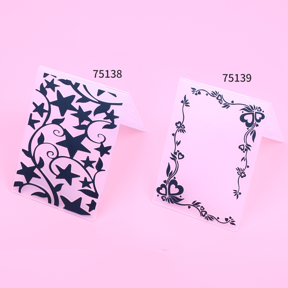DIY plastic concave-convex embossing template letter photo frame mold Diamond violin concave-convex printing template