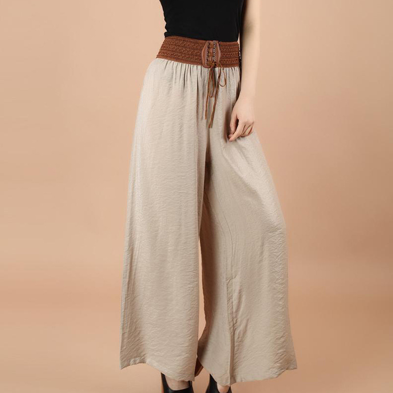 Cotton Linen Wide Leg Pants Women's Loose Summer Thin Pants Women's Large Size Casual Pants Foreign Trade Women's Big Leg Loose Pants