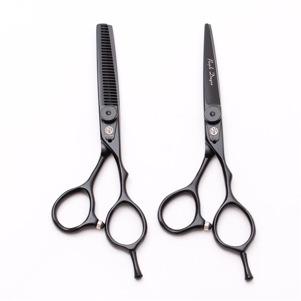 Professional Black Hair Scissors, High-Grade Flat Razor Hair Cutting Salon Beauty Tool 5.5/6.0 Bangs Thinning