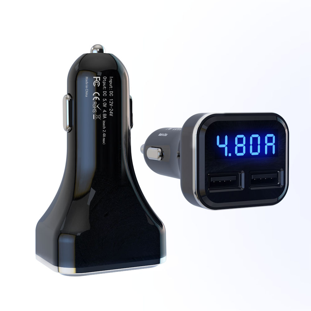 New 4.8A car phone charger new appearance fast car charger voltage and current display ebay explosions dual usb