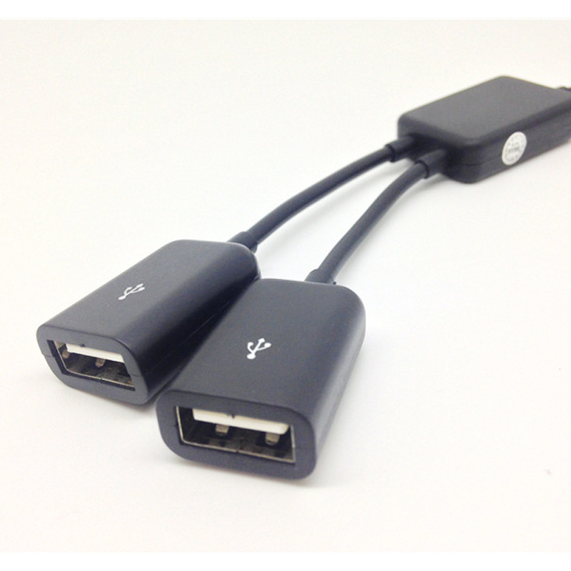 Micro USB OTG HUB 2 USB Женская внешняя U-дисковая Мышь Клавиатура многоинтерфейсная OTG 2 HUB