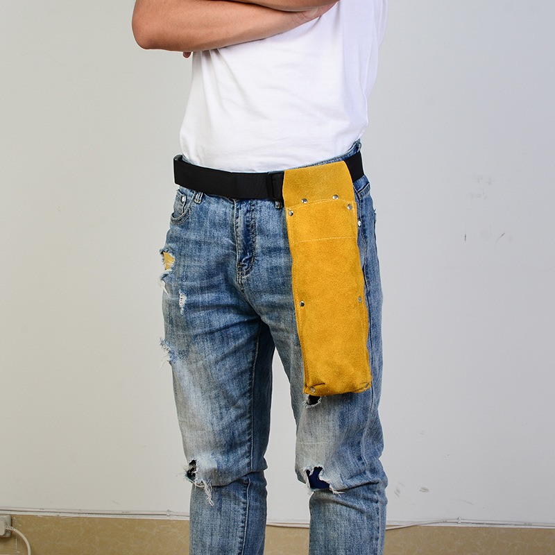 Amazon Explosions Cowhide Thickened Waist Bag High Altitude Hardware Waist Bag Welder Anti-scald Wear-resistant Welding Rod Kit