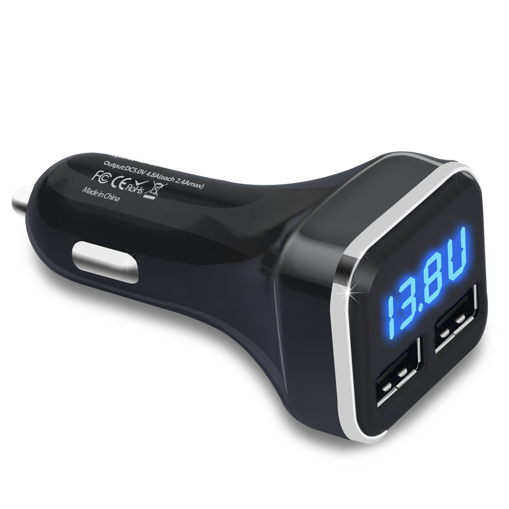 New 4.8A car phone charger new appearance fast car charger voltage and current display ebay explosions dual usb