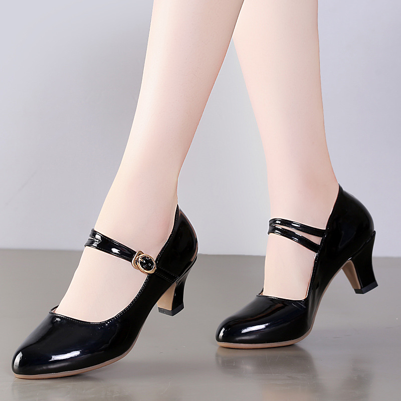 New Style Dance Shoes Women's Latin Dance Shoes Women's Adult Square Dance Shoes Soft Bottom Low Heel Modern Dance Shoes Single-layer Shoes