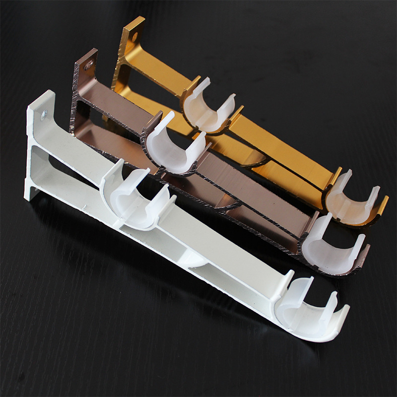 Double-sided bracket Roman rod bracket curtain bracket aluminum alloy mounting code bracket base factory discount direct sales