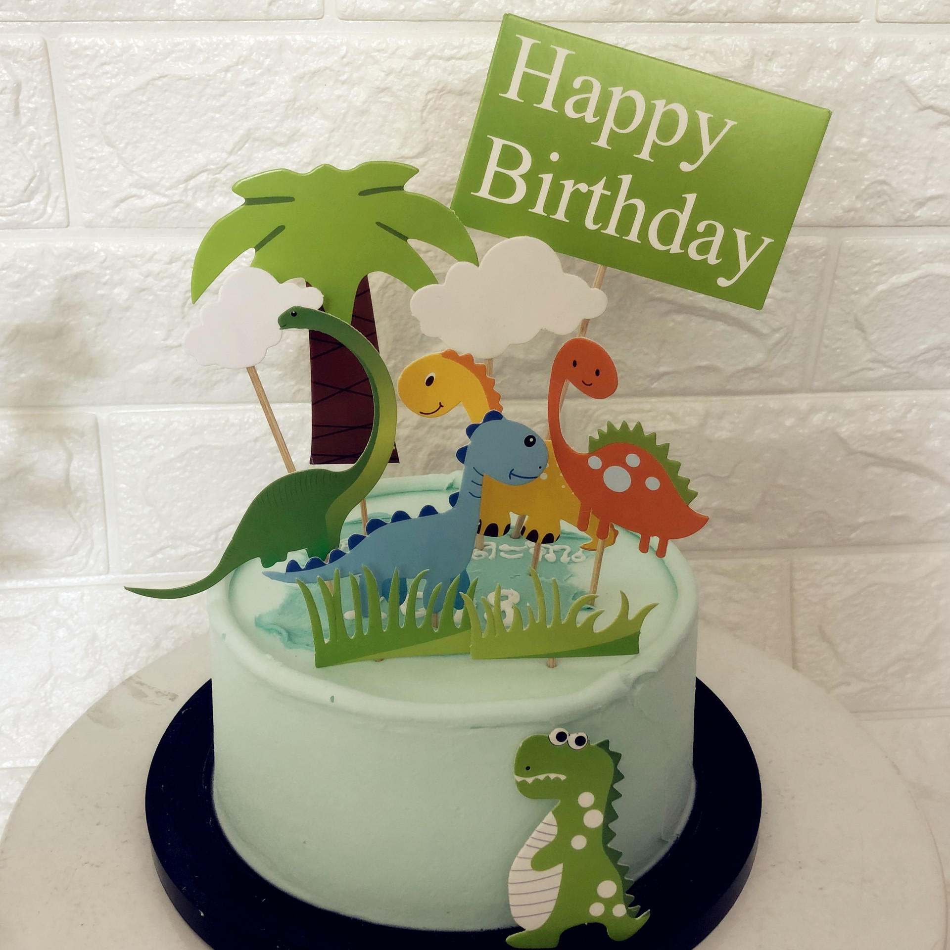 Baking Cake Decoration New Jurassic Dinosaur Cake Flag Dessert Table Decoration Plug-in Card Insert
