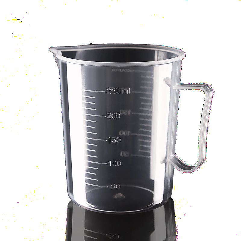 Kitchen baking measuring cup 250ML handle thickened food grade PP plastic transparent with double-sided scale measuring cup