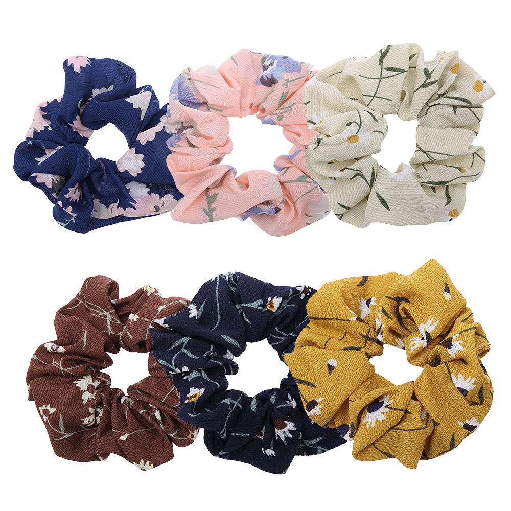 Cross-border Exclusive Large European and American Large Bowel Amazon Combination Set Hair Ring Leopard Color Cloth Ring
