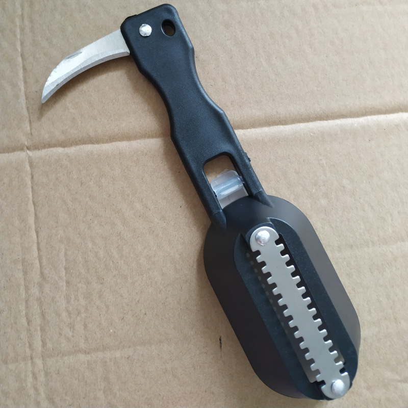 Stainless steel fish scale Shaver with cover fish scale scraper fish killer Planer knife fish scale killer Planer knife fish scale brush