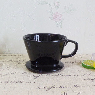 Black Ceramic 102 Filter Paper Filter Cup Coffee Powder Over-filtering Cup Drip Hand Pot Filter Cup Fan-shaped Drip Cup
