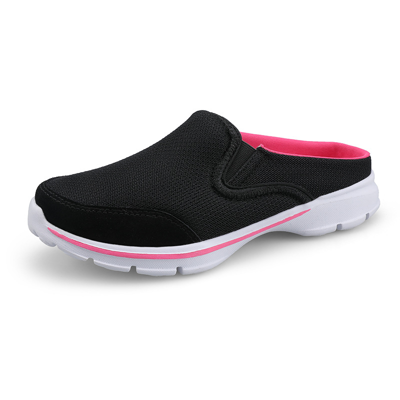 Summer 2022 New Cross-border Large Size Casual Shoes Women's Half Shoes Single-layer Shoes Men's Flat Slip-on Sandals Mesh Breathable